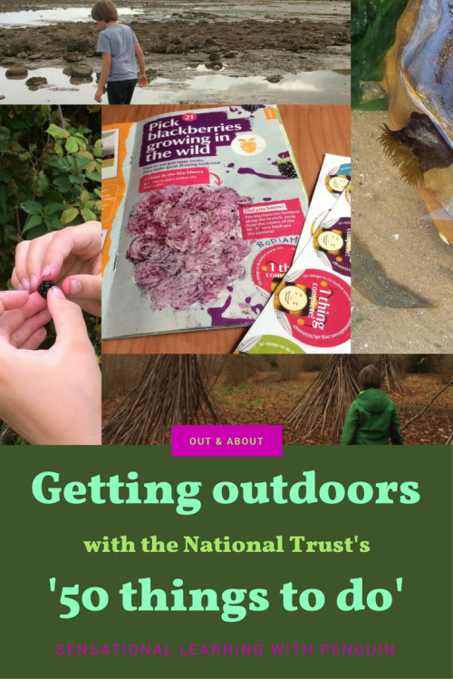 50 things to do - National Trust - fun outdoors - Sensational Learning with Penguin