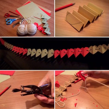 Making a Paper Heart #Garland is a simple and fun #Advent activity, and it also involves working on fine motor skills, scissor skills etc. For more ideas like this, please visit us at sensationallearningwithpenguin.com #kidscrafts #motorskills #DIYdecorations #homemade