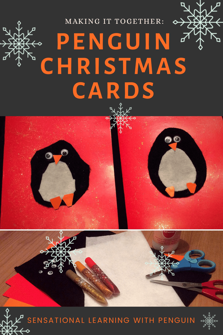 The Cutest Season’s Greetings! Homemade Penguin Christmas Cards #DIYChristmas #finemotorfun #kidscraft For more, visit us at http://sensationallearningwithpenguin.com