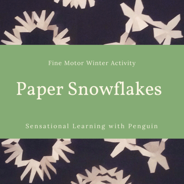 Making paper snowflakes is a great activity for practising scissor skills and bilateral coordination. And they make lovely window decorations, too!