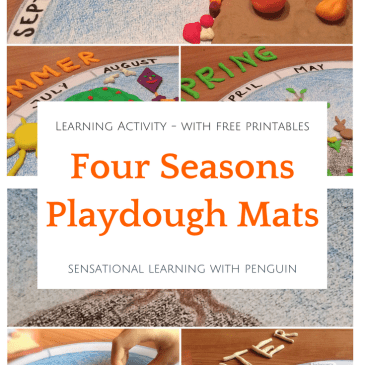 Four Seasons Playdough Mats - Learning Activity - Sensational Learning with Penguin. #4seasons #finemotor #playdough #playdoh