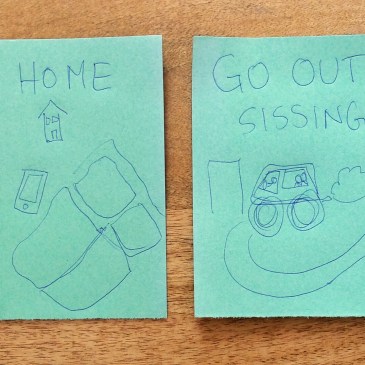 After an eventful couple of days and a night of poor sleep, we weren't sure if our Penguin would be up for another outing. So we let him choose, using some quickly improvised visual supports. - When Your Autistic Child Recognises & Communicates Their Need for Downtime! - Sensational Learning with Penguin