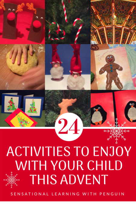 24 Activities to Enjoy with Your Child this Advent! For more, join us at http://sensationallearningwithpenguin.com