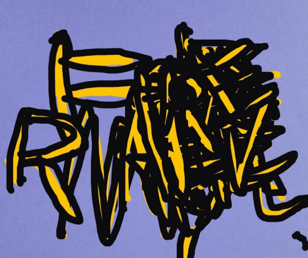 Yellow and black letters jumbled on top of each other on a lilac background. Creation by Penguin of sensationallearningwithpenguin.com